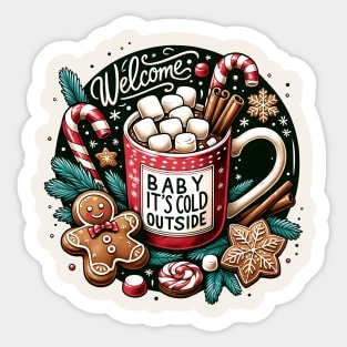 Welcome Baby It's Cold Outside Christmas Sticker